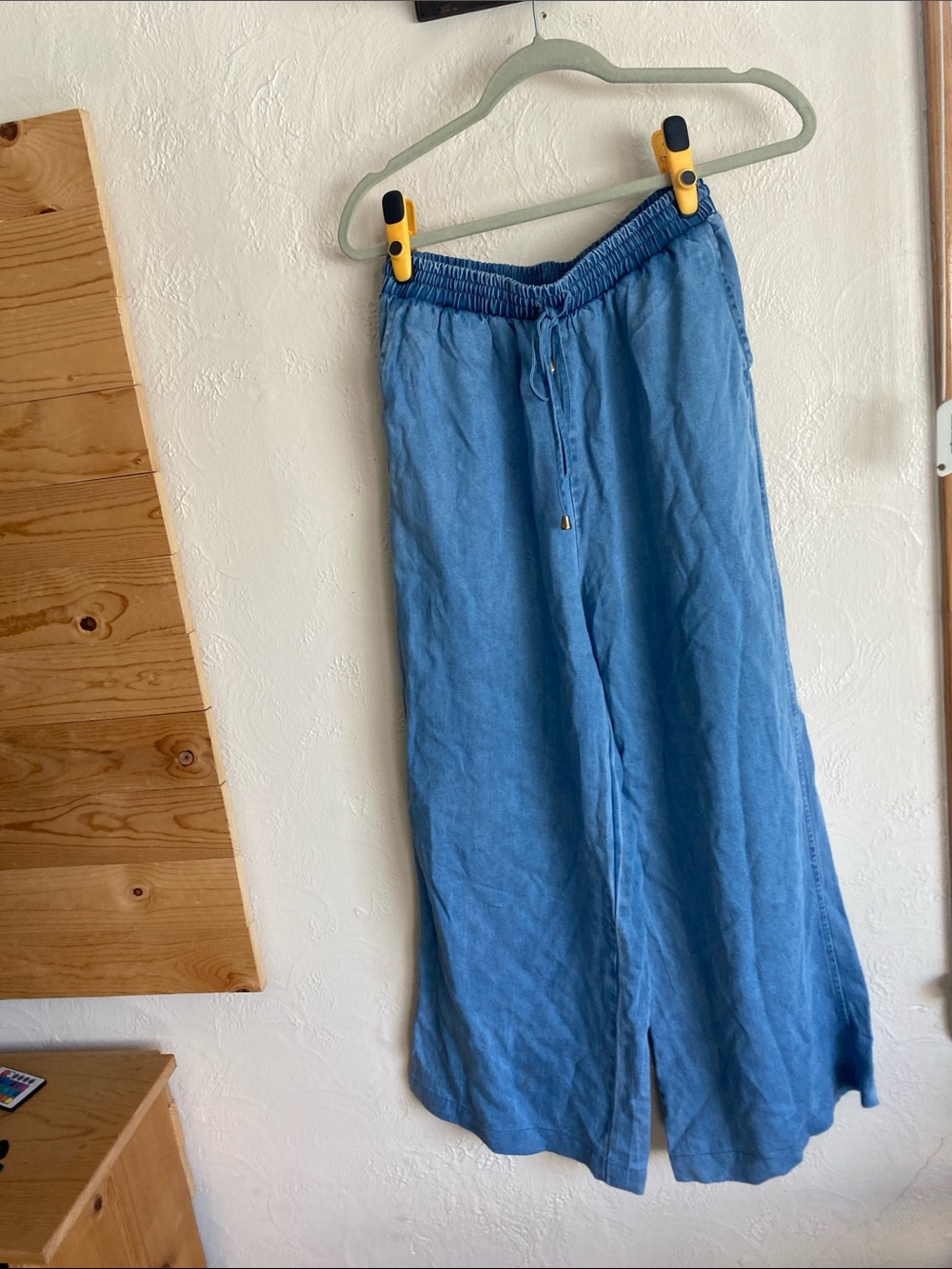 Relaxed Wide-Leg pants and top in Sky Blue